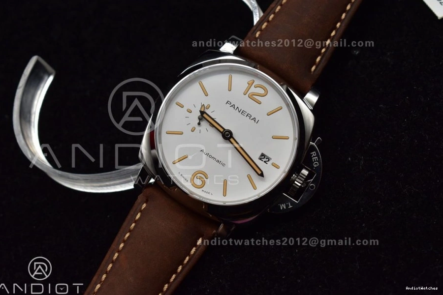 Luminor Edition 977 on PAM1046 White Due Dial Asso Brown Bold AXXXIV VSF Strap Best 1009